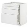 IKEA METOD МЕТОД / MAXIMERA МАКСИМЕРА, напольный шкаф 4 фасада / 4 ящика, белый / Стенсунд белый, 80x60 см 994.095.04 фото