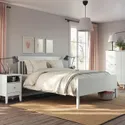 IKEA IDANÄS ИДАНЭС, каркас кровати, белый / Лёнсет, 140x200 см 093.921.93 фото thumb №5
