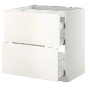 IKEA METOD МЕТОД / MAXIMERA МАКСИМЕРА, напольн шкаф / 2 фронт пнл / 3 ящика, белый / белый, 80x60 см 190.272.12 фото
