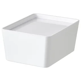 IKEA KUGGIS КУГГІС, коробка з кришкою, білий, 13x18x8 см 995.611.53 фото