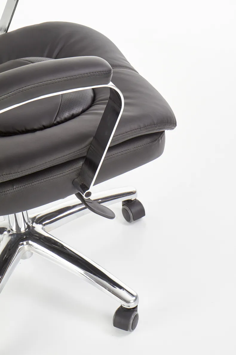 Крісло комп'ютерне офісне обертове HALMAR QUAD чорний, екошкіра перфорована фото №5