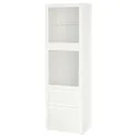 IKEA BESTÅ БЕСТО, комбинация д / хранения+стекл дверц, Белое / Ханвикенское белое прозрачное стекло, 60x42x193 см 293.008.71 фото thumb №1