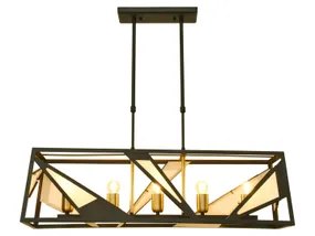 BRW Подвесной светильник Miriam из металла с 5 точками крепления черно-белый 094619 фото