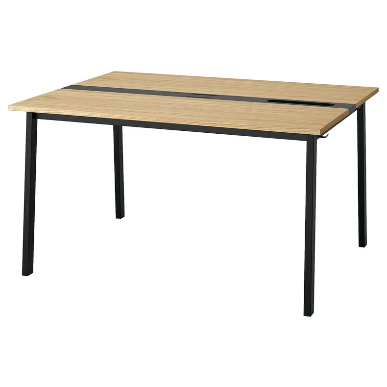 IKEA MITTZON МІТТЗОН, стіл для конференцій, okl дуб / чорний, 140x108x75 см 995.334.00 фото №1