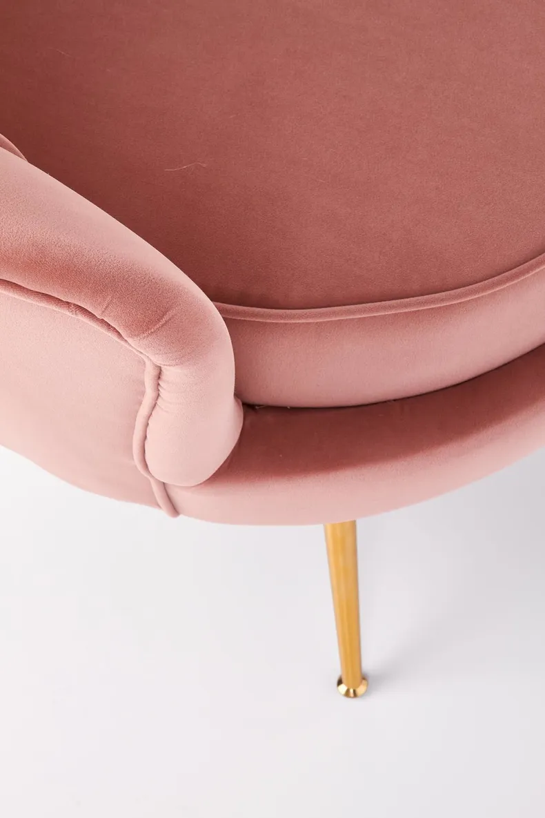 Мягкое кресло HALMAR AMORINITO светло-розовый/золотой фото №7