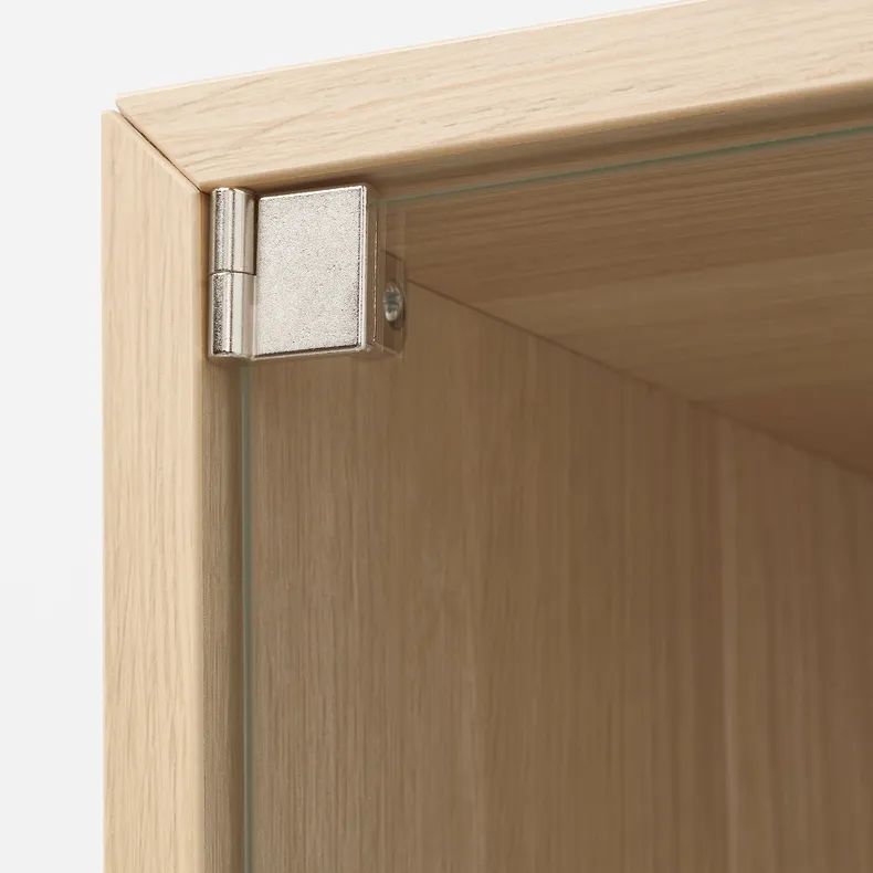 IKEA EKET ЕКЕТ, шафа навісна зі скляними дверцятами, білий морений дуб, 35x35x35 см 193.363.71 фото №4