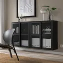 IKEA IVAR ИВАР, шкаф с дверями, чёрная сетка, 160x30x83 см 995.081.08 фото thumb №3