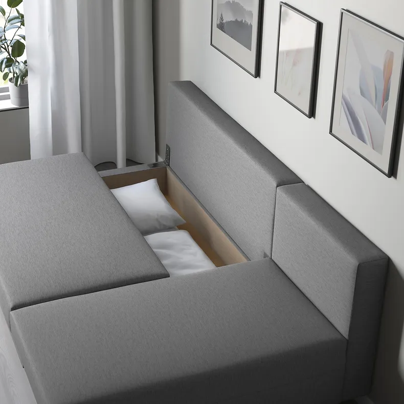 IKEA ÄLVDALEN ЕЛЬВДАЛЕН, 3-місний диван із кушеткою, КНІСА сіро-бежевий 105.306.69 фото №5