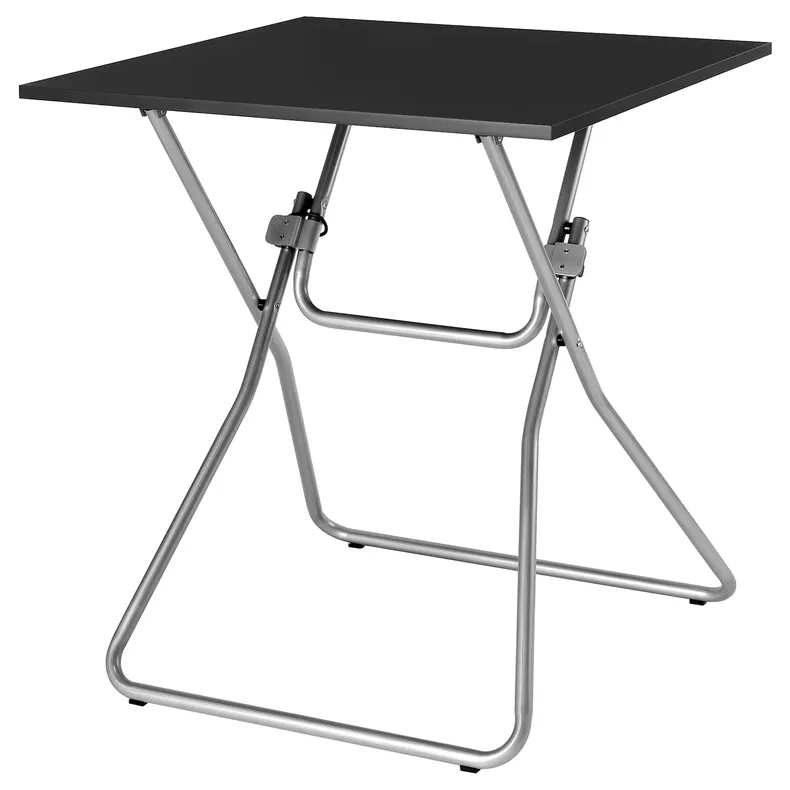 IKEA GUNDE ГУНДЕ, складной стол, черный, 67x67 см 005.468.97 фото №1