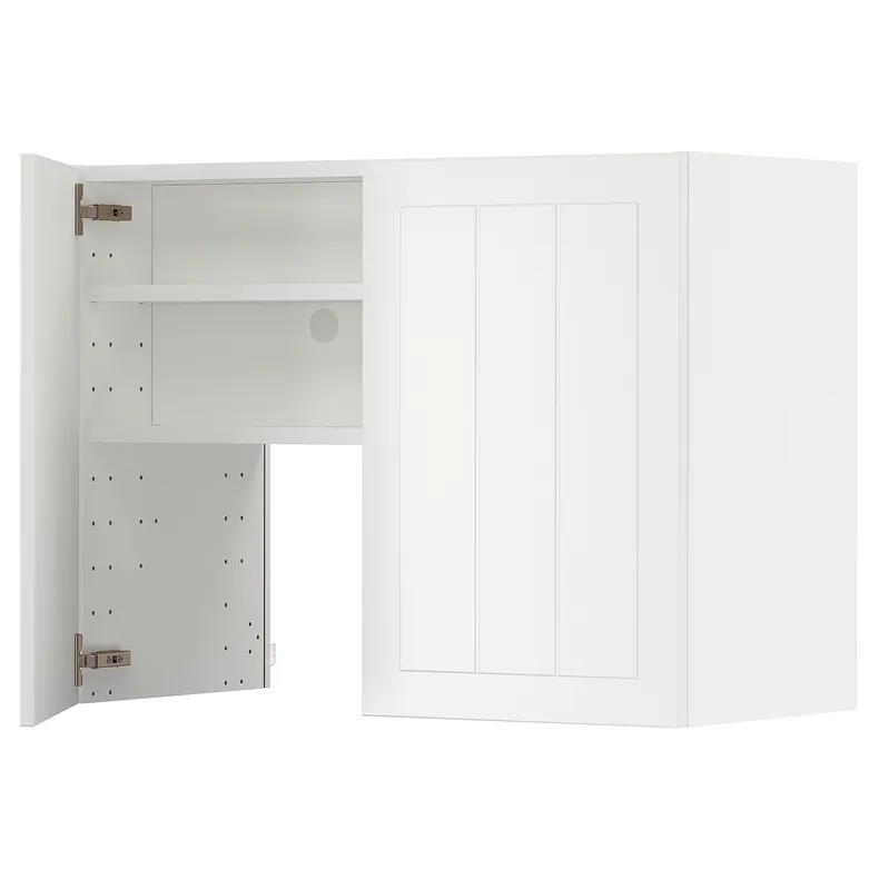IKEA METOD МЕТОД, настінн шаф д / витяжки з полиц / дверц, білий / стенсундський білий, 80x60 см 495.044.24 фото №1