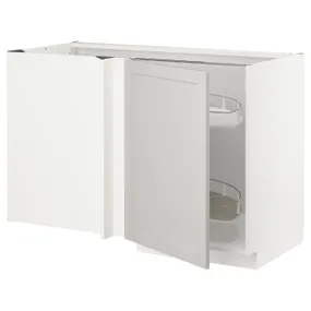 IKEA METOD МЕТОД, угловой напол шкаф с выдвижн секц, белый / светло-серый, 128x68 см 994.555.29 фото