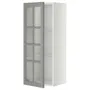 IKEA METOD МЕТОД, навісна шафа,полиці / скляні дверцята, білий / сірий Бодбін, 40x100 см 393.949.54 фото