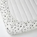 IKEA BUSENKEL БУСЕНКЕЛЬ, простирадло на резинці, зоряний візерунок / білий, 90x200 см 105.231.88 фото thumb №2