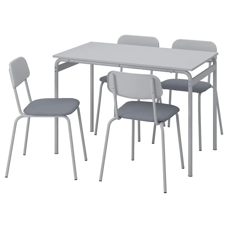 IKEA GRÅSALA ГРОСАЛА / GRÅSALA ГРОСАЛА, стол и 4 стула, серый серый серый, 110 см 694.840.43 фото №1