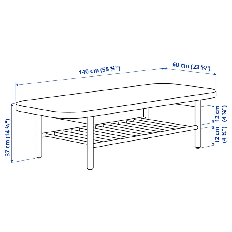 IKEA LISTERBY ЛИСТЕРБИ, журнальный стол, Шпон бука темно-коричневого цвета, 140x60 см 905.622.46 фото №4