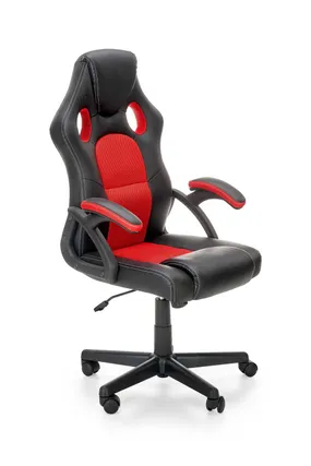 Крісло комп'ютерне HALMAR BERKEL, чорний/червоний фото