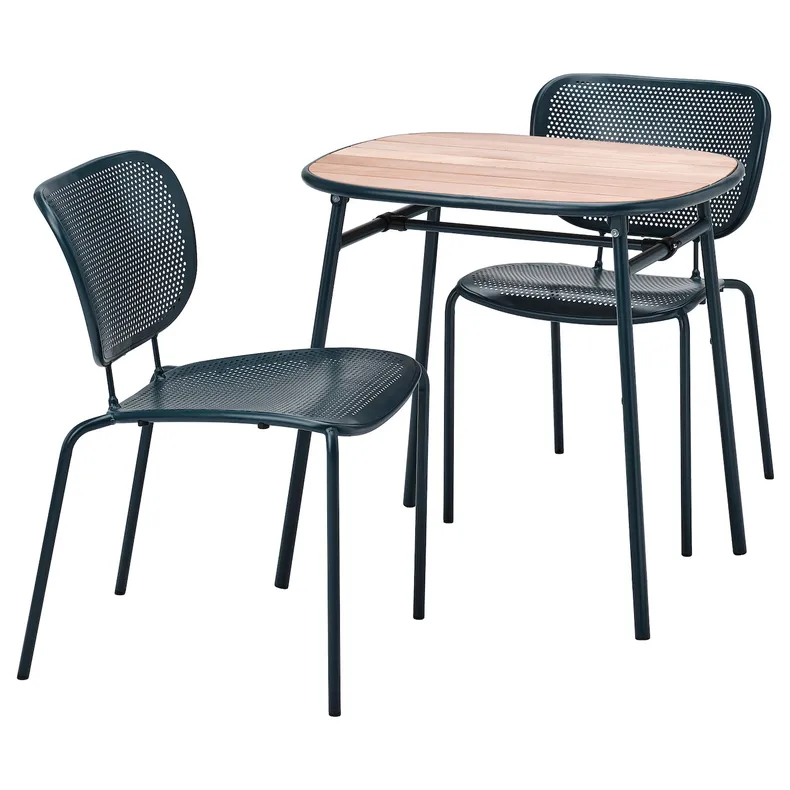 IKEA DUVSKÄR ДУВШЕР, стіл+2 стільці, вуличний/чорно-синій 794.948.62 фото №1
