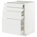 IKEA METOD МЕТОД / MAXIMERA МАКСИМЕРА, напольный шкаф с выдвиж панелью / 3ящ, белый / Стенсунд белый, 60x60 см 194.334.71 фото thumb №1