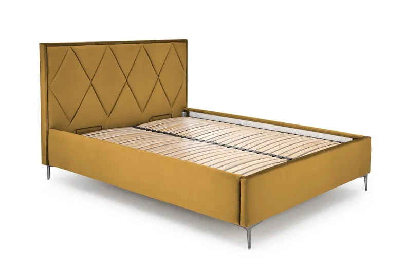Узголів'я ліжка HALMAR MODULO W4 160 см гірчичного кольору. Моноліт 48 фото №5