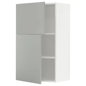 IKEA METOD МЕТОД, навесной шкаф с полками / 2дверцы, белый / светло-серый, 60x100 см 295.393.92 фото