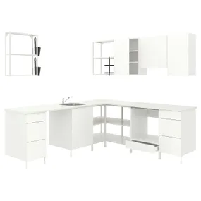 IKEA ENHET ЕНХЕТ, кутова кухня, білий 693.380.23 фото