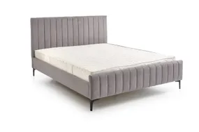 Ліжко двоспальне HALMAR FRANCESCA 160x200 см світло-сіра фото