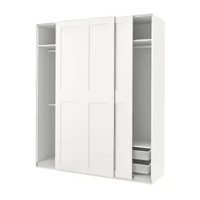 IKEA PAX ПАКС / GRIMO ГРИМО, гардероб, комбинация, белый / белый, 200x66x236 см 994.329.72 фото