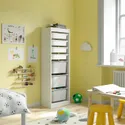 IKEA TROFAST, стеллаж для мусорных контейнеров, белый белый/серый, 46x30x145 см 895.754.57 фото thumb №2