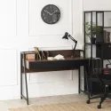 Письменный стол MEBEL ELITE CASS 120 см, коричневый / черный фото thumb №3