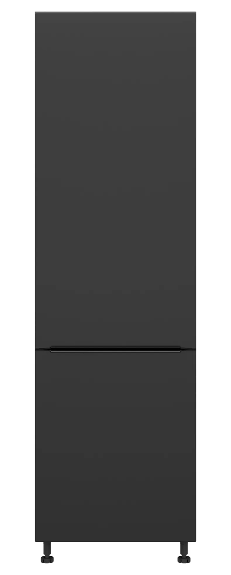 BRW Шафа кухонна ліва Sole L6 60 см для установки холодильника матово-чорна, чорний/чорний матовий FM_DL_60/207_L/L-CA/CAM фото №1