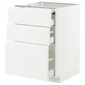 IKEA METOD МЕТОД / MAXIMERA МАКСИМЕРА, напольный шкаф с выдвиж панелью / 3ящ, белый / Воксторп матовый белый, 60x60 см 494.337.71 фото thumb №1