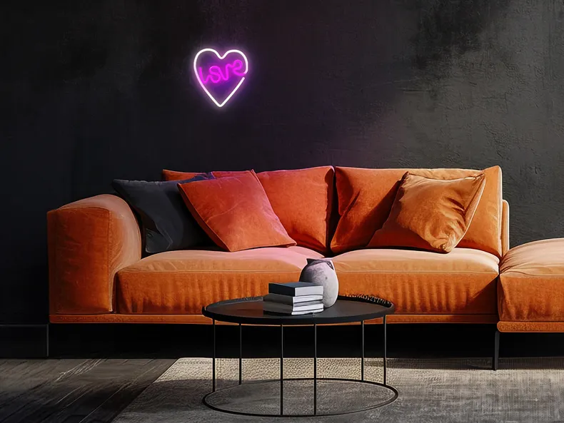 BRW Неоновий настінний світильник Love Heart LED рожево-білий 093797 фото №2