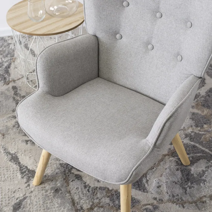 Крісло м'яке з підставкою для ніг MEBEL ELITE LOZANO 2 Velvet, тканина: сірий фото №5