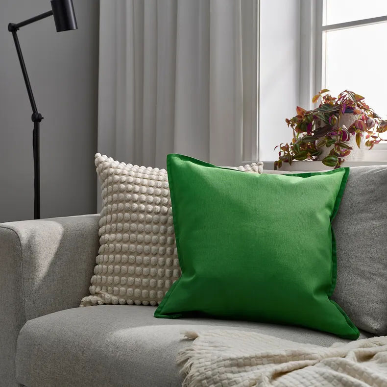 IKEA GURLI ГУРЛИ, чехол на подушку, ярко-зелёный, 50x50 см 605.541.20 фото №2
