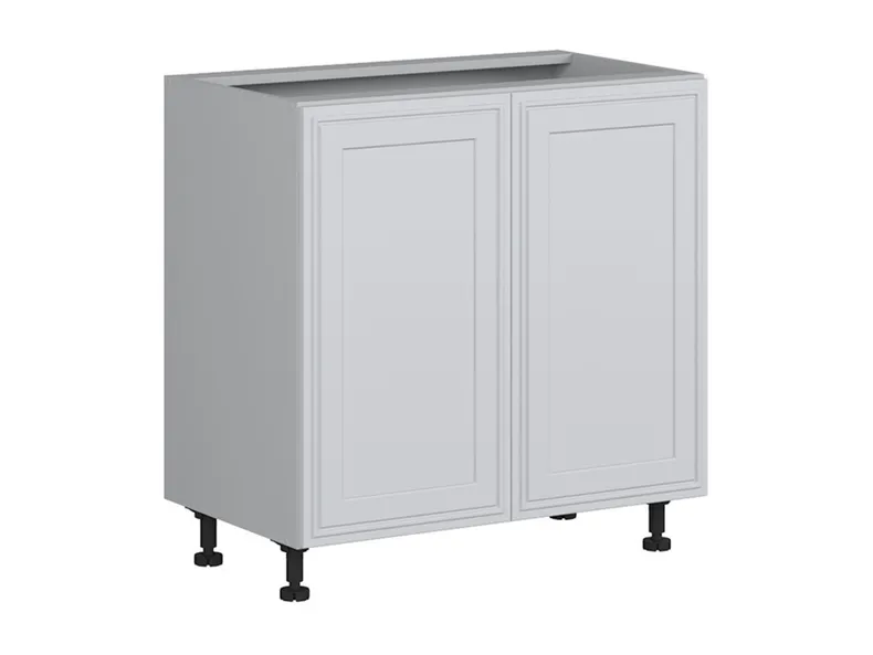 BRW Кухонный цокольный шкаф Верди 80 см двухдверный светло-серый матовый, греноловый серый/светло-серый матовый FL_D_80/82_L/P-SZG/JSZM фото №3