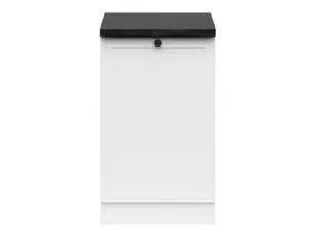 BRW Junona Line базовый шкаф для кухни 50 см левый с топом белый, белый/белый/металлический сланцевый черный/золотой D1D/50/82_L_ZBL-BI/BI/LMC фото