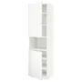 IKEA METOD МЕТОД, вис шафа д / мікрохв печі / 2 двер / пол, білий / Voxtorp матовий білий, 60x60x220 см 894.682.02 фото