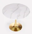 Стол обеденный HALMAR CASEMIRO 90x90 см, белый мрамор / золото фото thumb №3