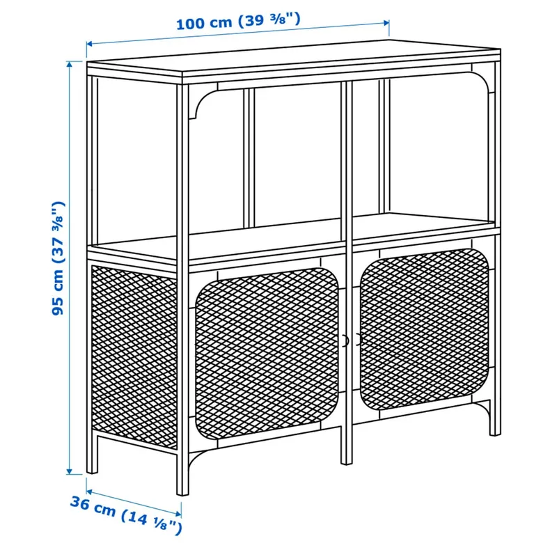 IKEA FJÄLLBO ФЙЕЛЛЬБУ, стелаж, чорний, 100x95 см 503.392.92 фото №7