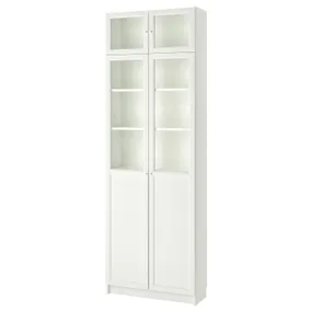 IKEA BILLY БИЛЛИ, стеллаж с верхними полками / дверьми, белый, 80x30x237 см 292.873.46 фото