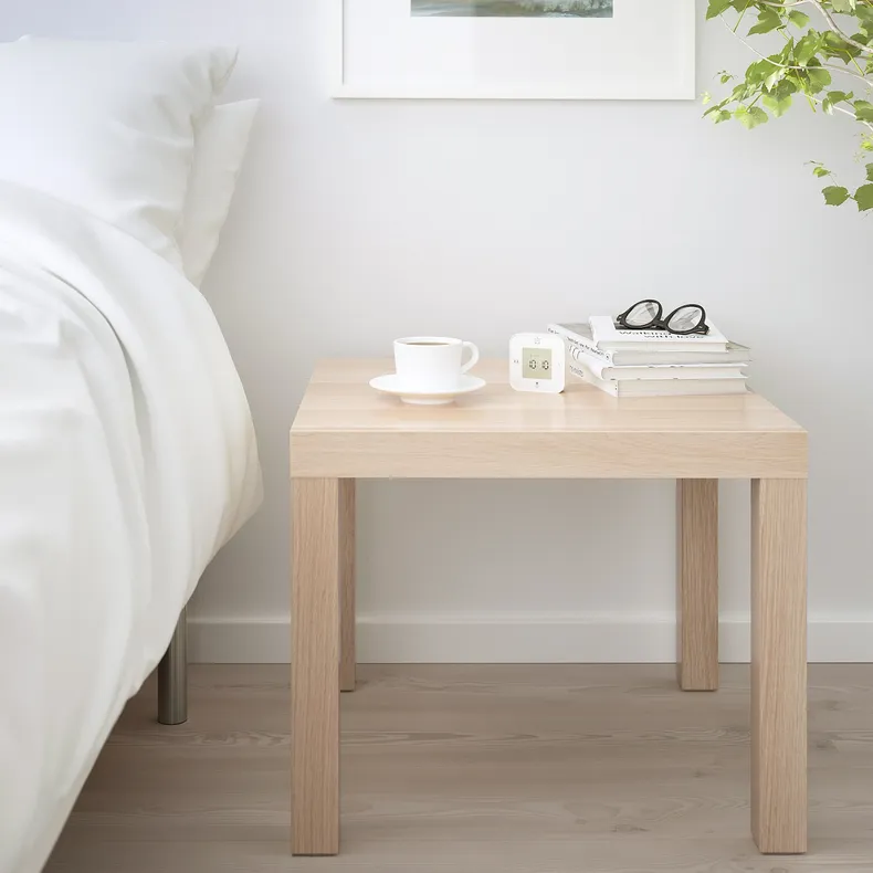 IKEA LACK ЛАКК, придиванный столик, белый крашеный дуб, 55x55 см 703.190.28 фото №4