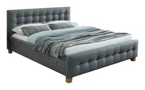 Кровать двуспальная SIGNAL BARCELONA, ткань - серый, 160x200 см фото