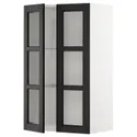 IKEA METOD МЕТОД, навесной шкаф / полки / 2стеклян двери, белый / Лерхиттан с черными пятнами, 60x100 см 094.680.36 фото thumb №1