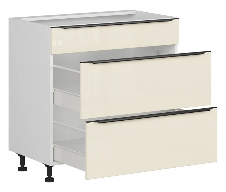 BRW Кухонный шкаф Sole L6 80 см с выдвижными ящиками магнолия жемчуг, альпийский белый/жемчуг магнолии FM_D2S_80/82_2SMB/B-BAL/MAPE фото №3