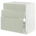 IKEA METOD МЕТОД / MAXIMERA МАКСИМЕРА, шкаф д / варочн панели / вытяжка / ящик, белый / светло-зеленый, 80x60 см 394.869.20 фото thumb №1
