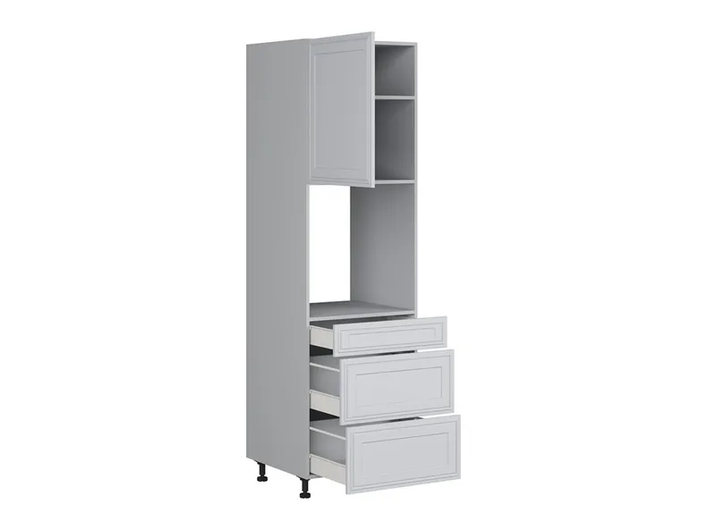 BRW Кухонный шкаф для встраиваемого духового шкафа Verdi высотой 60 см левый с выдвижными ящиками светло-серый матовый, греноловый серый/светло-серый матовый FL_DPS_60/207_2SMB/SMB/L-SZG/JSZM фото №3