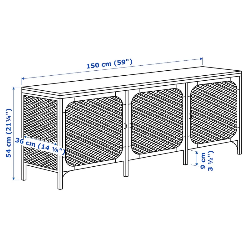 IKEA FJÄLLBO ФЙЕЛЛЬБУ, комбінація шафа для телевізора, чорний, 250x36x95 см фото №9