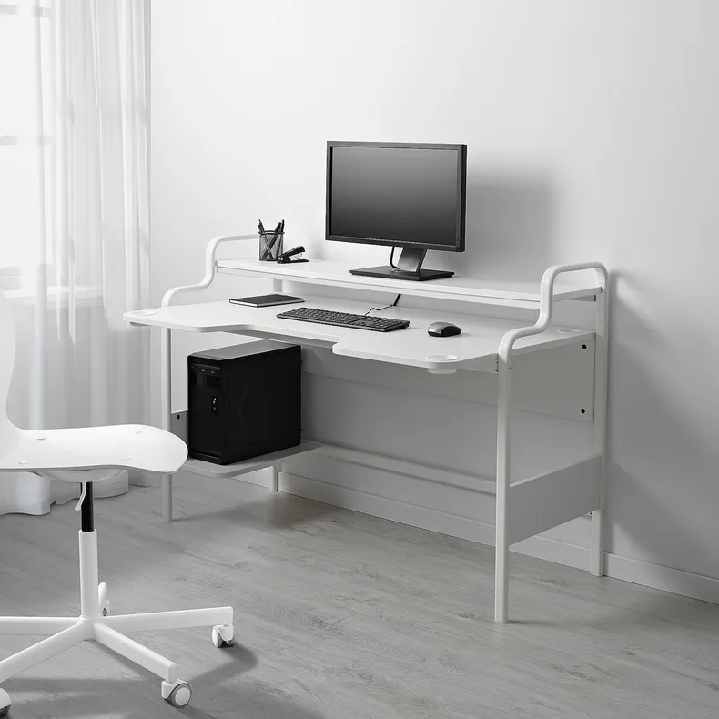 IKEA FREDDE ФРЕДДЕ, геймерский стол, белый, 140x74x73 см 304.960.61 фото №4