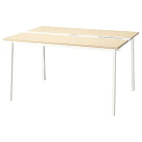 IKEA MITTZON МИТТЗОН, конференц-стол, окл береза / белый, 140x108x75 см 095.333.86 фото