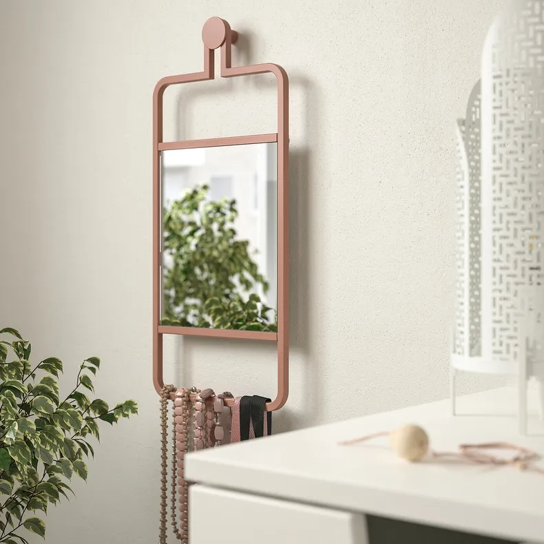 IKEA GRANVÅG ГРАНВОГ, зеркало, обои / розовый, 22x48 см 505.109.85 фото №2